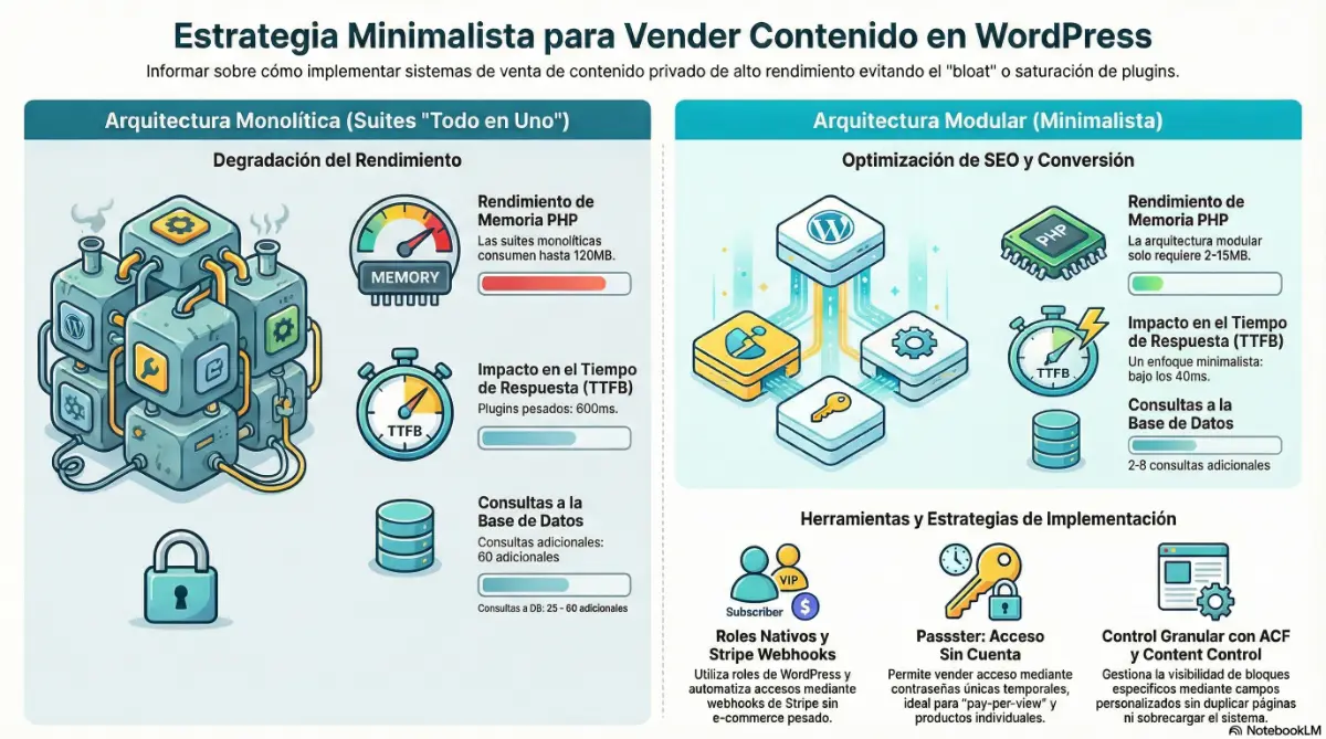 La Arquitectura Definitiva para Membresías y Contenido Privado en WordPress